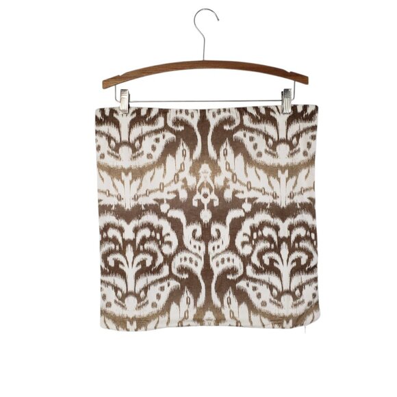 Pottery Barn Valencia Ikat Paisley Cotton Linen Throw Pillow Cover Tan Orange - Picture 2 of 4